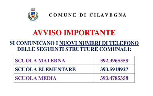 Nuovi numeri telefonici per le Scuole