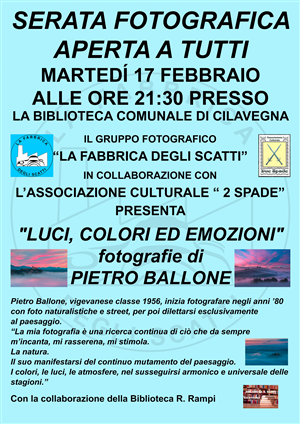Luci, colori ed emozioni - Fotografie di Pietro Ballone