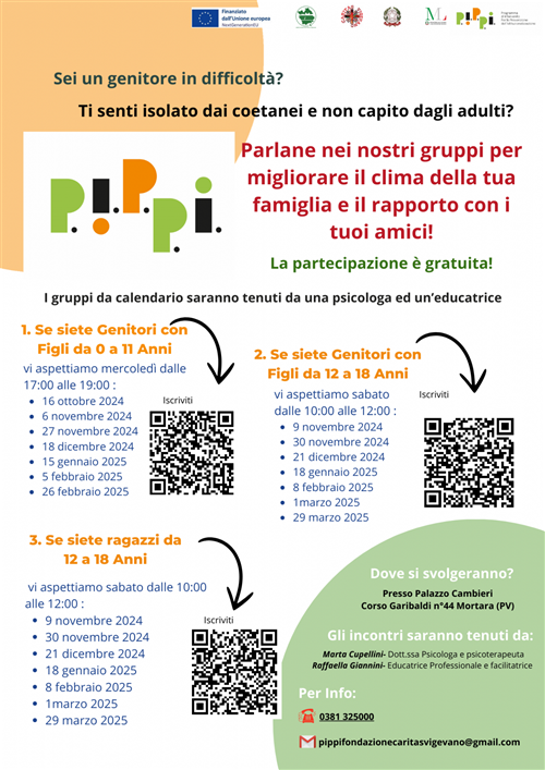 Programma P.I.P.P.I. – Gruppi di Sostegno alla Genitorialità – Gruppi per Adolescenti